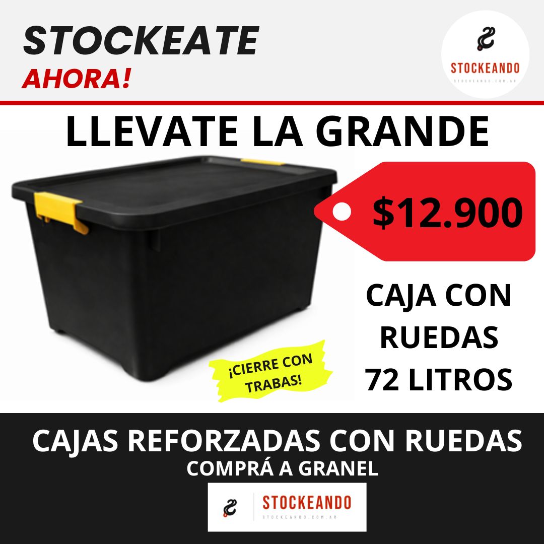 Caja con ruedas 72 litros - oferta Stockeando