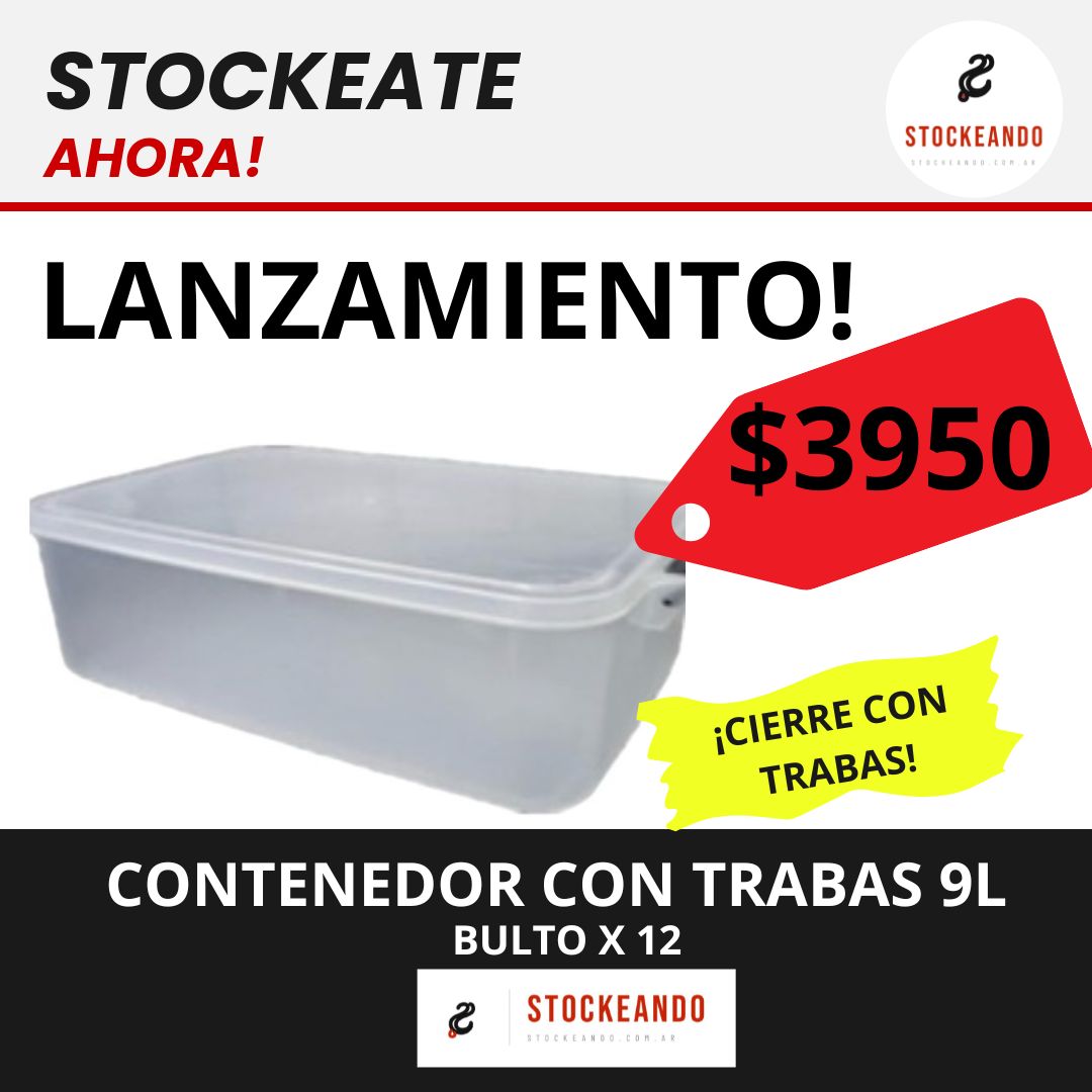 Contenedor con trabas 9L - oferta Stockeando